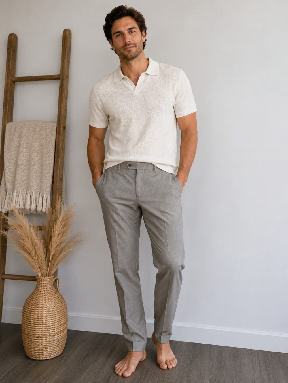 ZNT18 Zanetti Light Gray Men’s Dress Pants - Classic Tailored Fit Sz 35